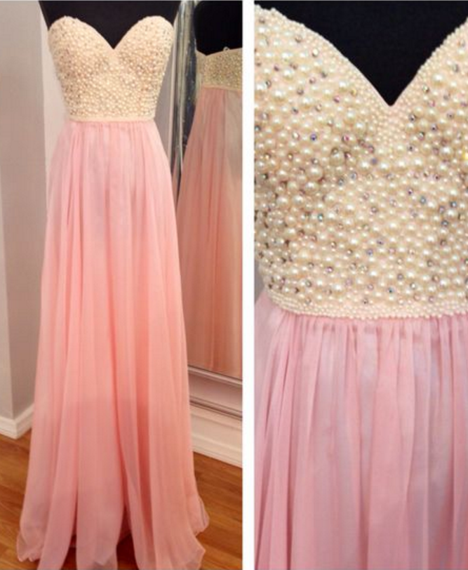 Sweatheart Neck Prom Dress,strapless Prom Dress,long Prom Dress,beautiful Beading Prom Dress,high Quality Prom Dress