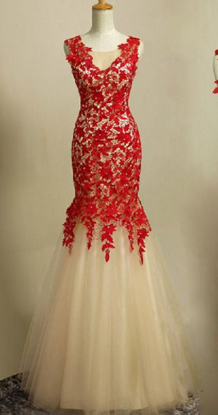 Sleeveless Prom Dress,mermeid Prom Dress,lace Prom Dress,high Quality Prom Dress,prom Dress, Red Dress,long Prom Dress,