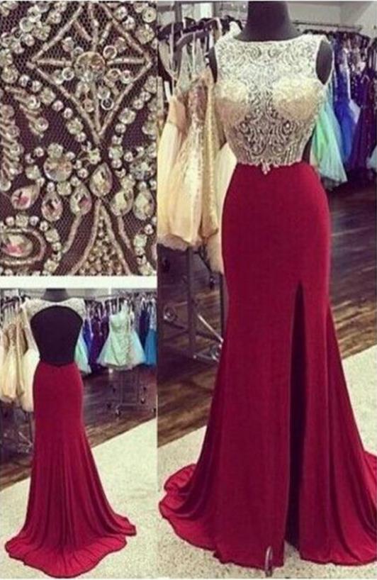 Red Prom Dress,high Quality Prom Dress,beatiful Beading Dress,long Prom Dress ,sleeveless Dress,backless Prom Dress,