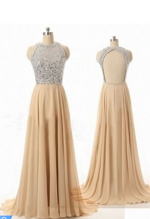 Custom Prom Dress,a Line Prom Dresses Backless Prom Dress Beading Prom Dress Long Evening Dresses,formal Dresses