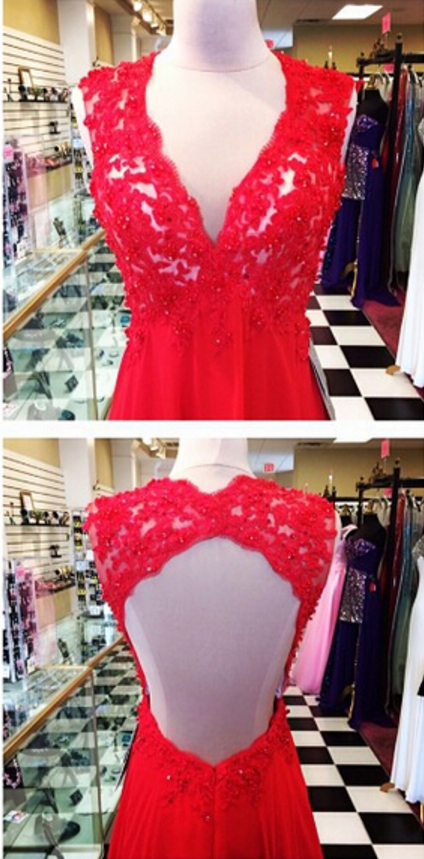 Open Back Chiffon and Lace Sexy Gowns Marigold