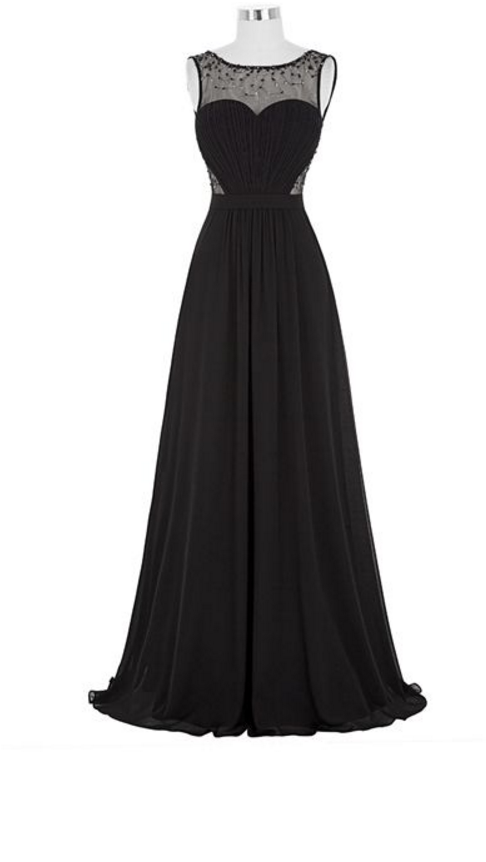 A Pure Sweet Black Gown, Evening Dress.