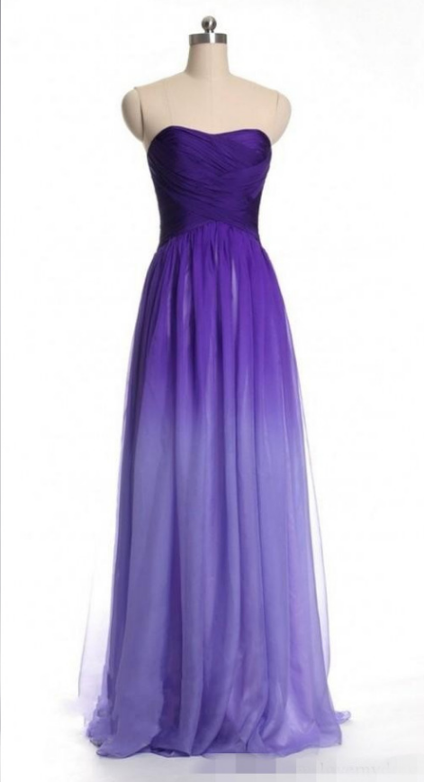A Purple Strapless Dress With Pleated Corsets And Evening Gowns.