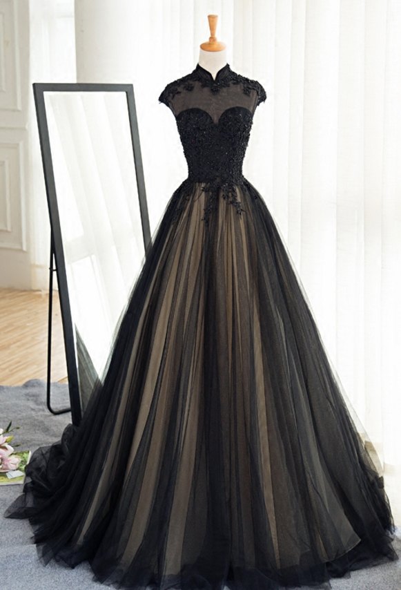 mandarin collar evening gown