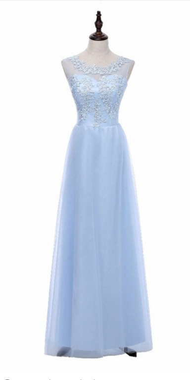 A Thin Gauze Border Blue Pajamas For The Long Time The Pearl Evening Dress Festa Dress Dress Is The Personality Of The Long Gown Party L Dress