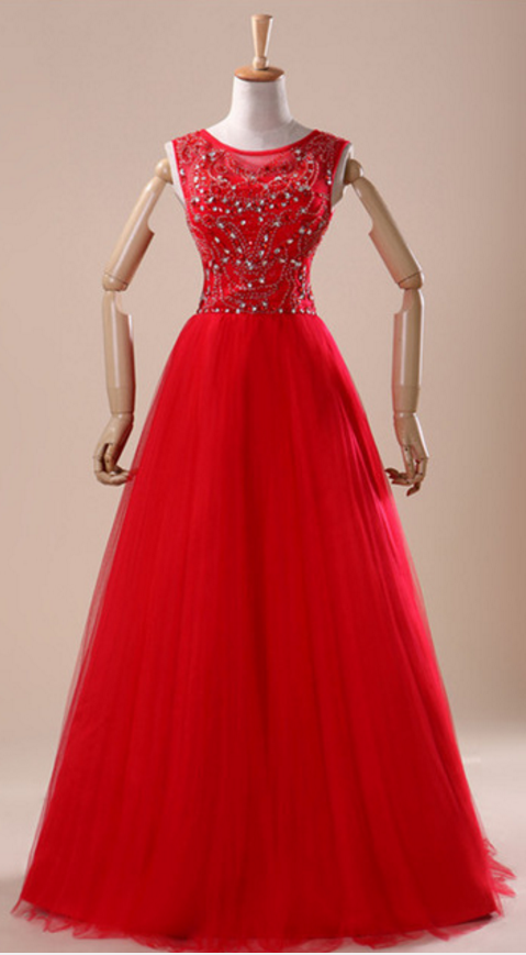 Deluxe Reality 100% Sampling Image And As The Keynote Red Crystal Silk Pearl Wedding Party Dress