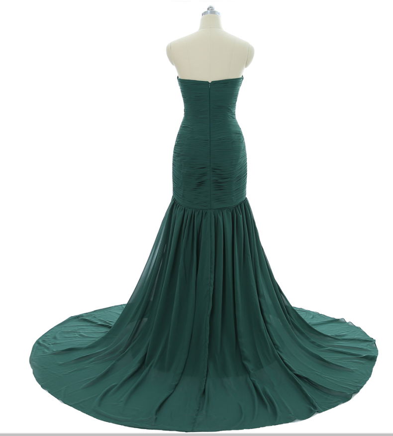 Green Mermaid Evening Dresses With Beadings