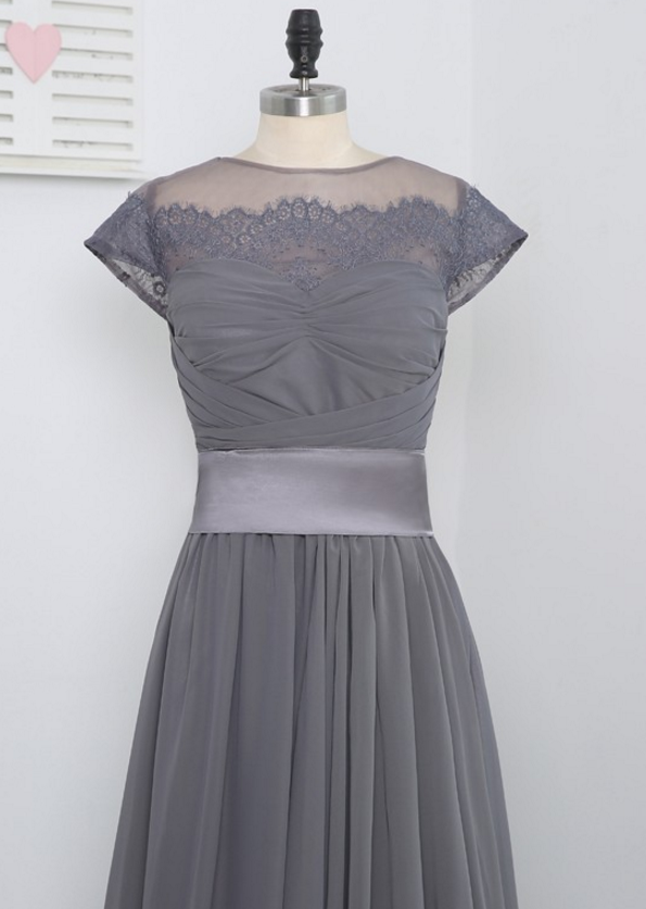 Party Dress Sleeve Perspective Arc Edge Gray Silk Gauze Cape Town Party