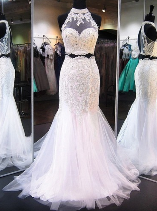 Mermaid Boat Neck Appliques Tiered Ruffles High Side Slit and Train Prom Dress WU1637 main image 0