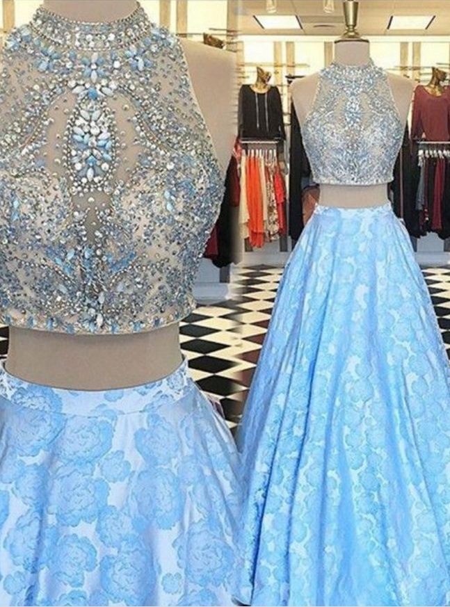Sexy Prom Dresses, Light Blue Evening Dresses, Fashion Prom Gowns,elegant Prom Dress,evening Gowns,slit Evening Gown