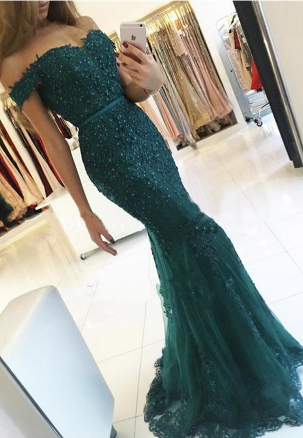 Prom Dresses,red Green Evening Gowns,off Shoulder Prom Gowns, Evening Dress