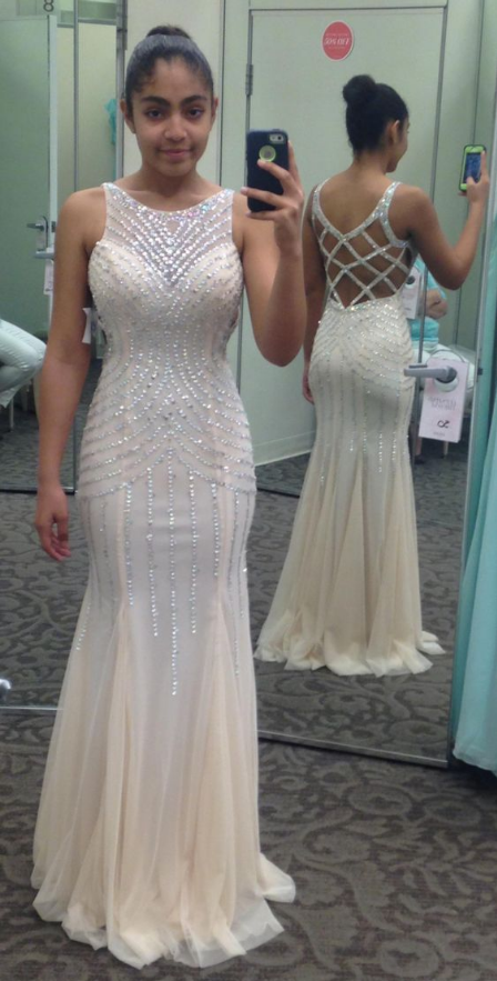 Long Prom Dress,gegerous Crystal And Beading Mermaid Prom Dresses,sexy Evening Dres,sleeveless Prom Dresses