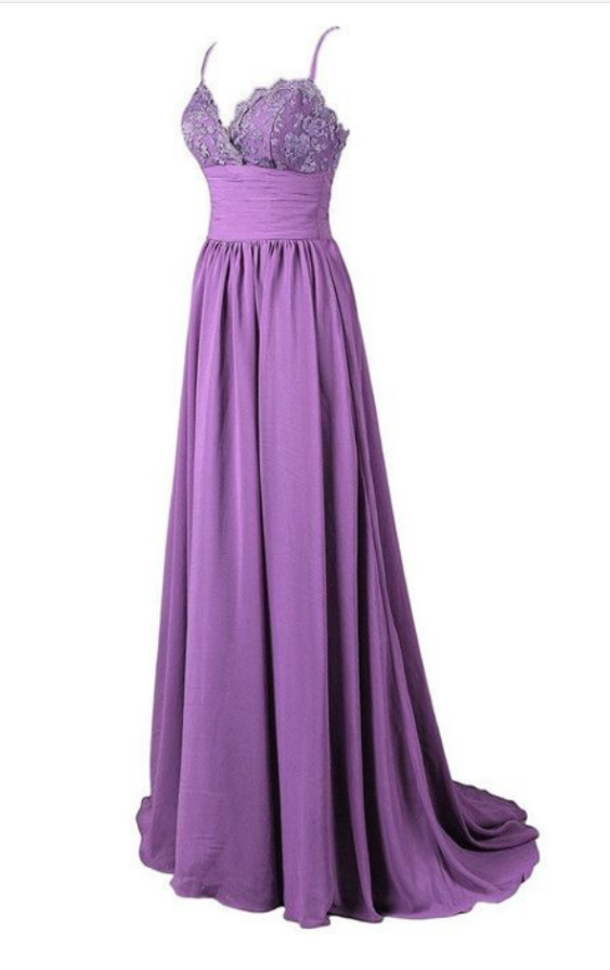 Prom Dresses,party Dresses, Elegant Straps Evening Gowns, Purple Prom Party Dresses, Morden Prom Dresses
