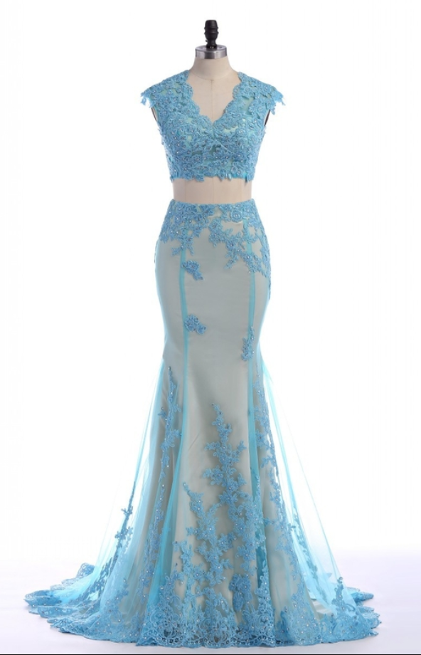 Prom Dress,two Piece Prom Dress,mermaid Prom Dresses,long Evening Dress