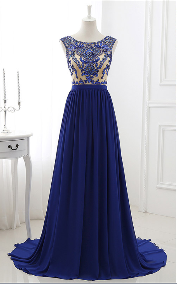 wedding dress for beach ceremony Royal Blue With White Crystal Rhinestone Jewelry Set – Happy Land main image 0