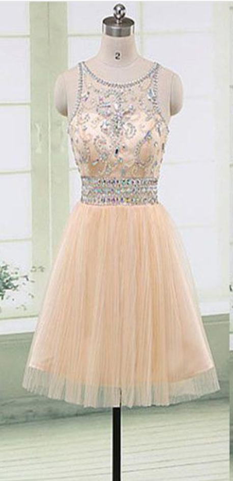 Blush Pink Gorgeous Beaded Elegant Fashion Cute Homecoming Prom Gown Dresses