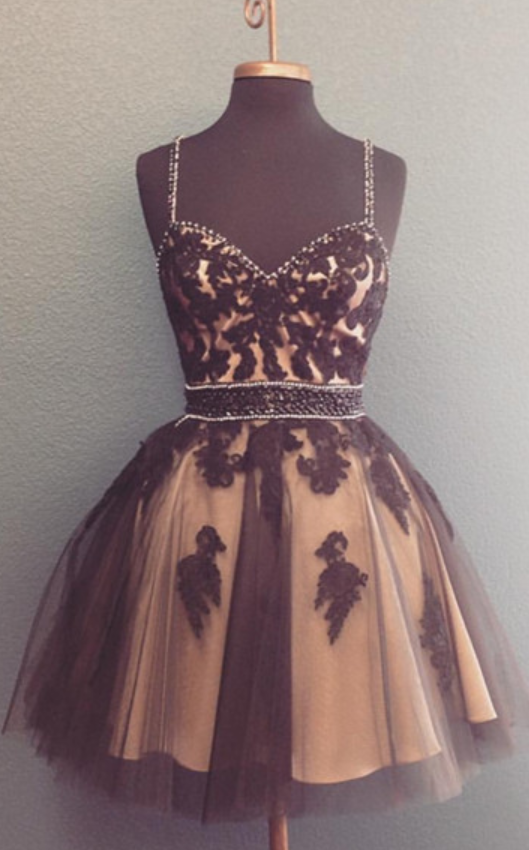 Tulle Homecoming Dress,short Prom Dresses Lace Appliques,sweetheart Cocktail Dresses