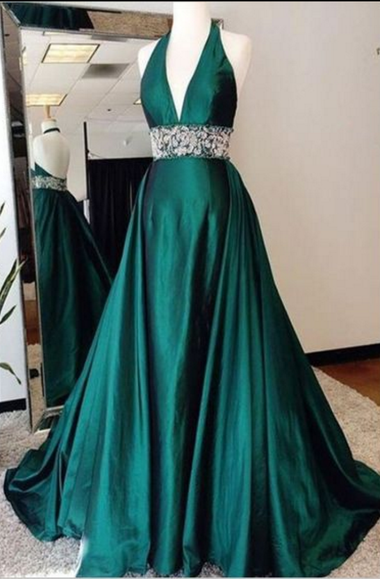 green long formal dress