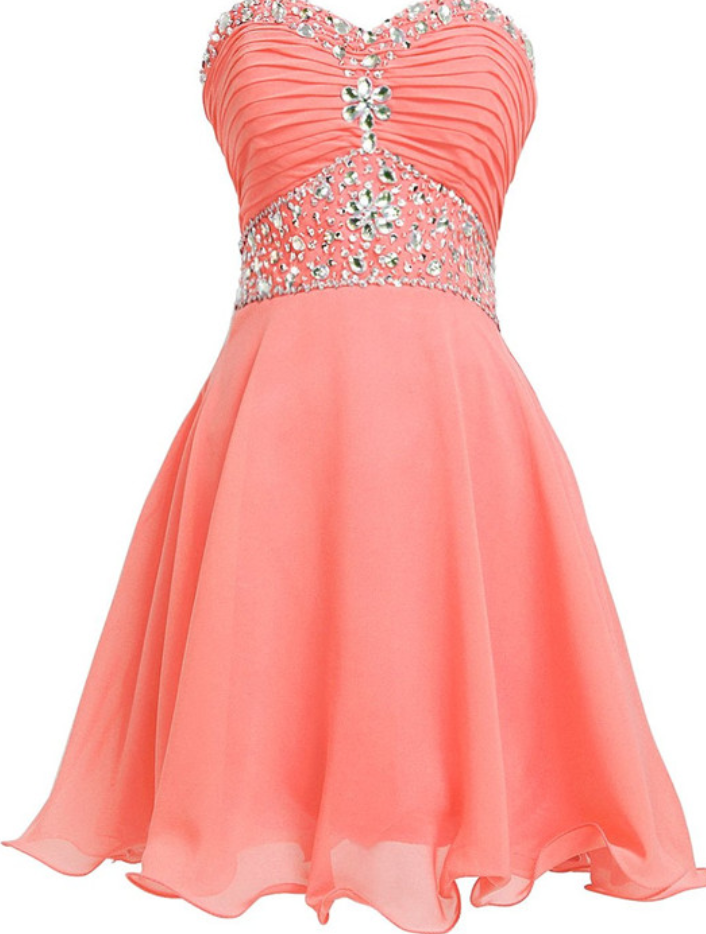 Coral 2024 dresses short