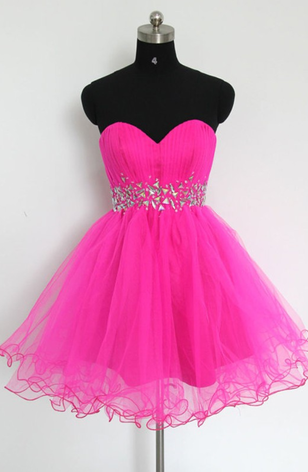 strapless open back dress Hot Pink Short Sleeve V-Neck Mini Smock Dress – AX Paris