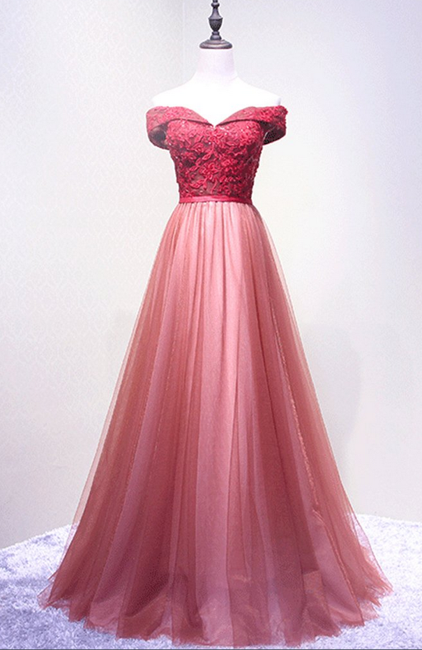 Off-the-shoulder Sweetheart A-line Floor-length Evening Dress With Lace Appliqués And Lace-up Back