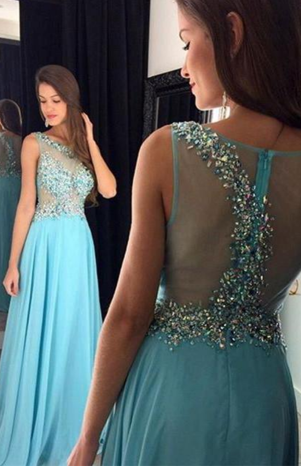 Evening Dress,blue Prom Dresses,a-line Prom Dress,sparkle Prom Dress,chiffon Prom Dress,simple Evening Gowns,sparkly Party Dress,elegant Prom