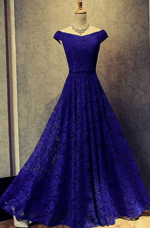 navy blue dress for baby girl A-Line/Princess Tulle Spaghetti Straps Applique Long Prom Dresses – Lavetir  UK main image 0