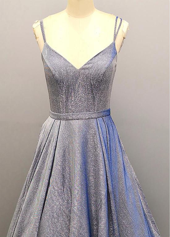 Stunning Sequin Spaghetti Strap Prom Dress with Alluring High Slit
