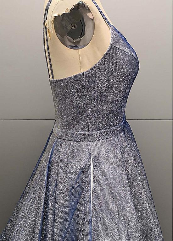 Sequin Applique Bodice Prom Dress with Spaghetti Straps main image 1