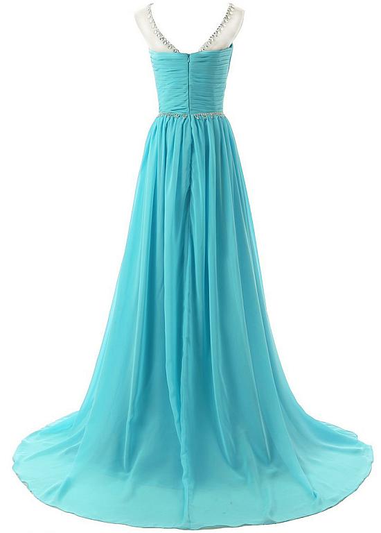 A-Line/Elegant Sleeveless Bateau Chiffon Applique Prom Dresses main image 0