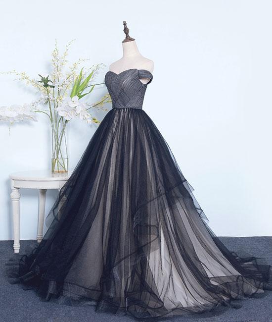 chinese dress ladies Charming Black Tulle Nude Lining Evening Dresses with Sleeves Elegant Long Sleeves Beads Appliques Prom Dresses