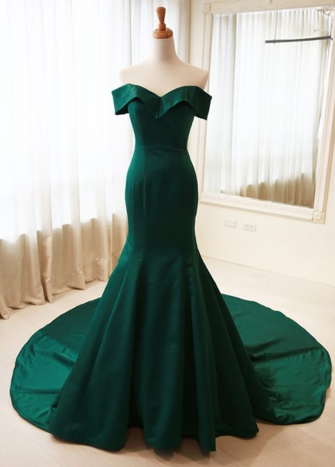 emerald green grad dress