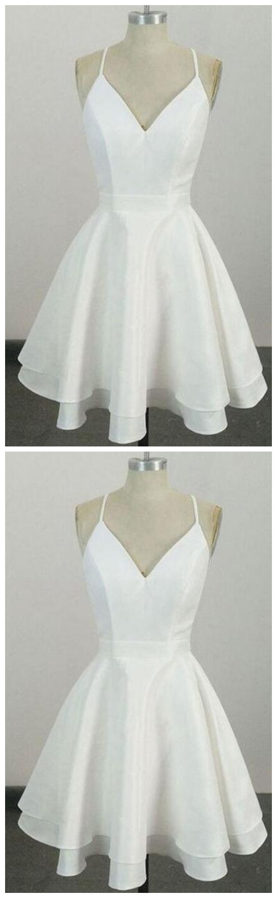 Stylish Dress Simple A Line White Homecoming Dress,cute Short Prom Dress