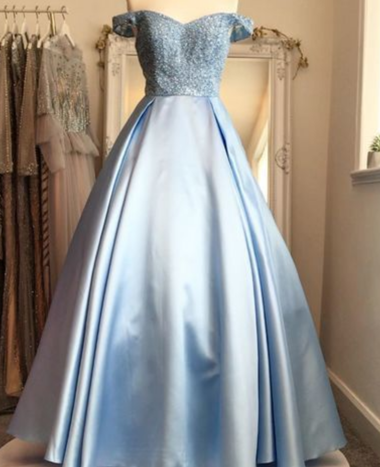 Charming Prom Dress,off The Shoulder Prom Dress,a-line Prom Dress,long Prom Dress,evening Dress