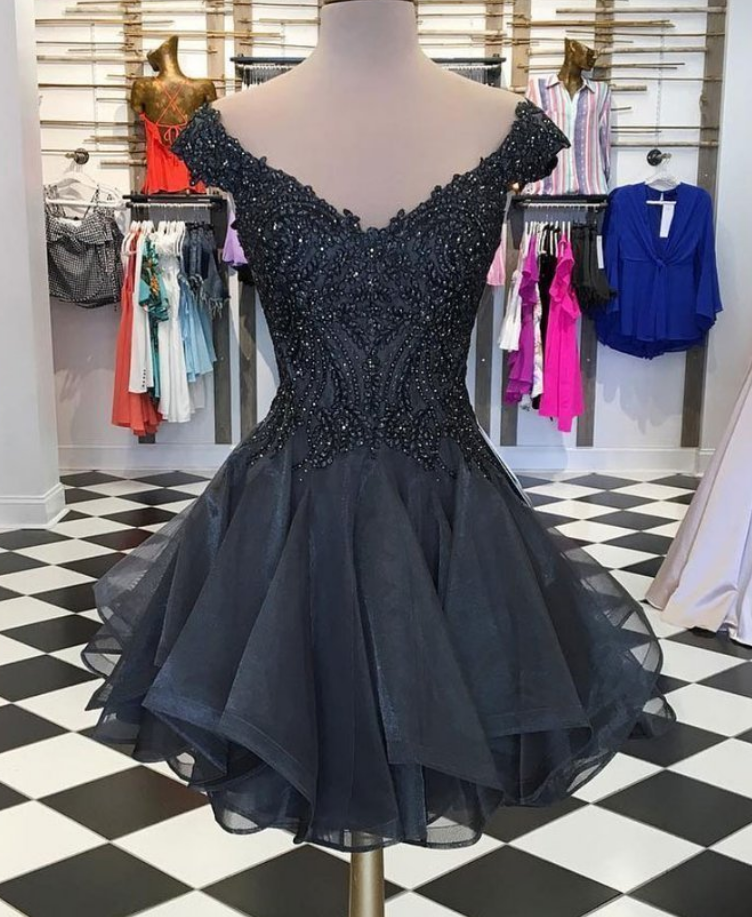 Appliques Lace Homecoming Dress,short Homecoming Dress