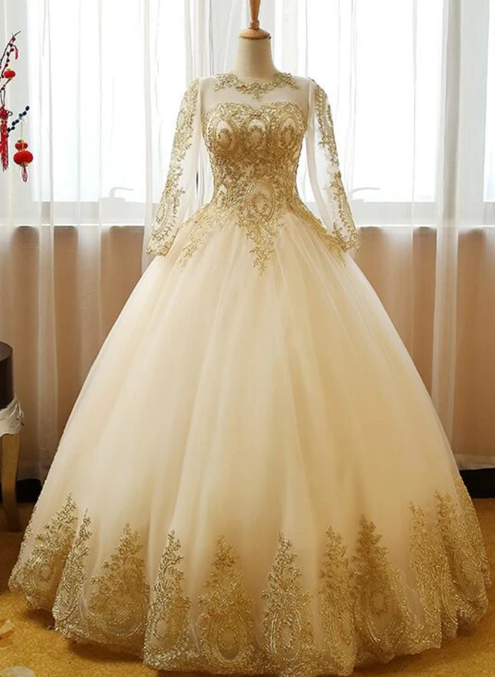 Beautiful Light Long Sleeves Party Gown, Sweet 16 Dress