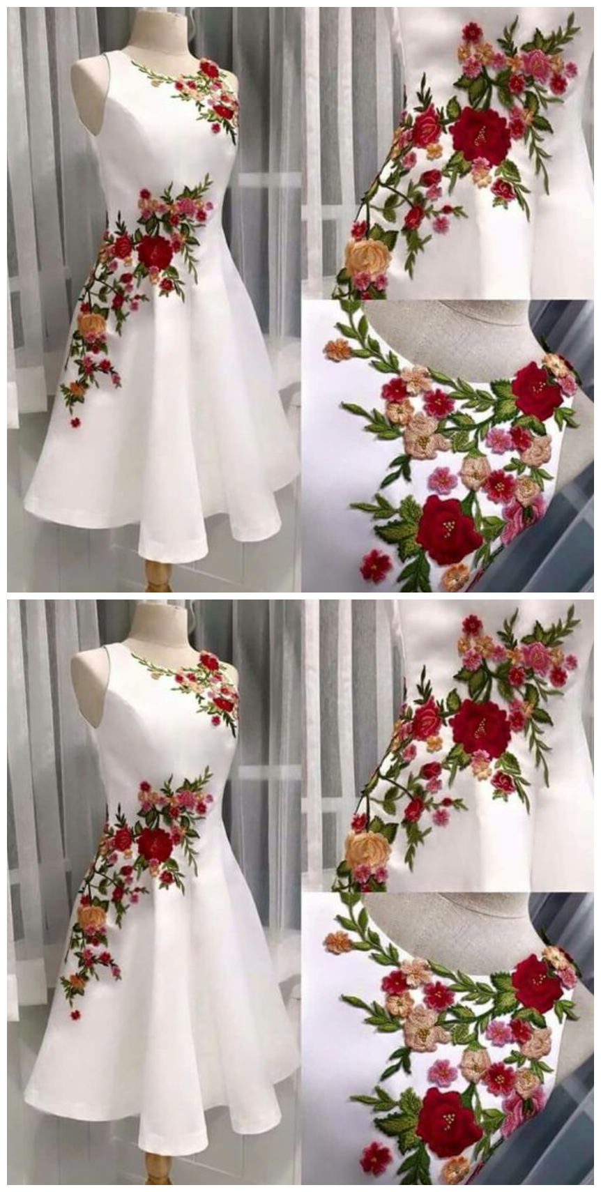 Embroidery ,flowered,a-line, Homecoming Dress, Short Party Dresses,evening Dress,ball Gown Evening Dresses ,prom Gown