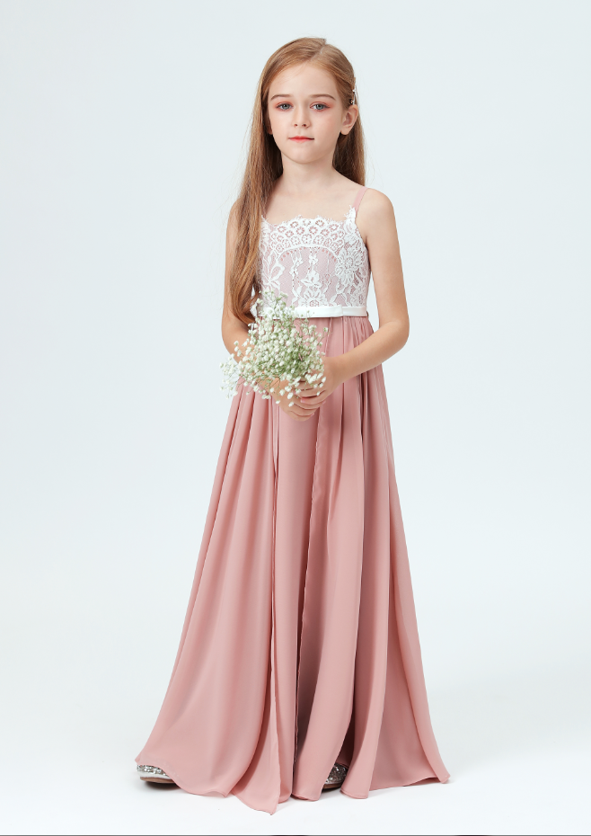 Flower Girl Dresses, Lace Little Bridesmaid Dresses For Wedding First Communion Dresses Party Prom Princess Gown Pageant Dresses Elegant For