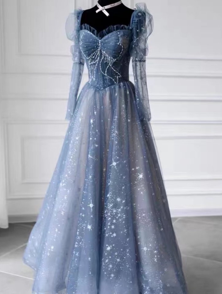 Long Sleeve Prom Dress, Temperament Evening Dress,princess Dress,custom Made