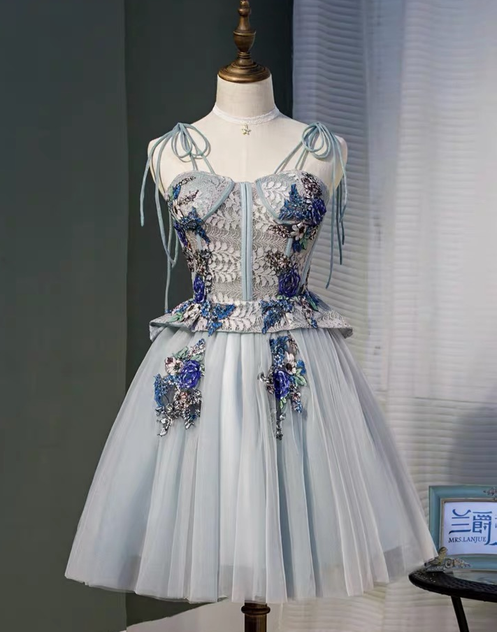 Spaghetti Strap Evening Dress, Fairy Princess Dress, Lace Dress, Birthday Party Dress,custom Made