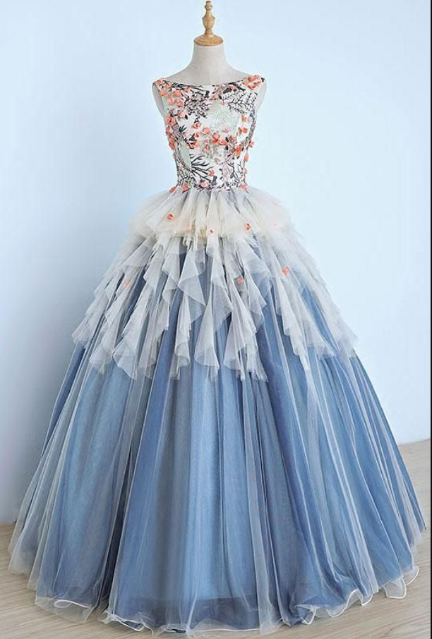 Charming Prom Dress, Sexy Sleeveless Prom Dress, Tulle Evening Dress