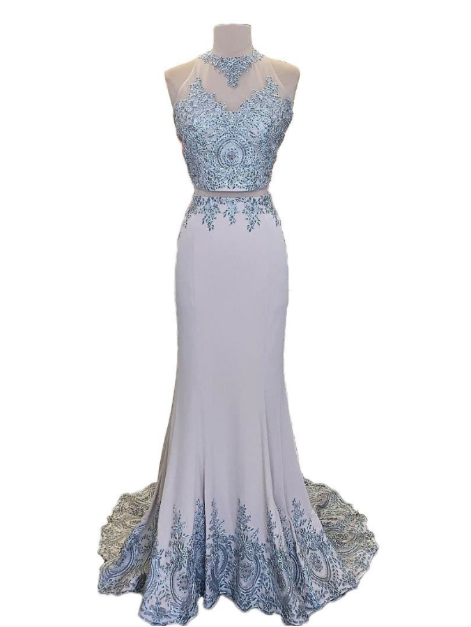 2018 Appliques Mermaid Prom Dress, Sexy Long Evening Party Dress