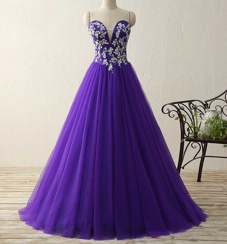 strapless open back dress Selinadress Luxury Princess Silver Long Prom Dress Graduation Formal E –  SELINADRESS main image 1