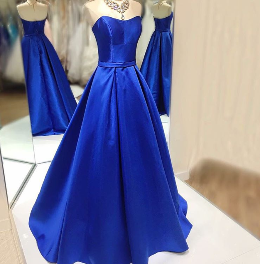Custom Made Royal Blue Prom Dress,sexy Sweetheart Prom Dresses,floor Length Prom Dress,backless Prom Dress