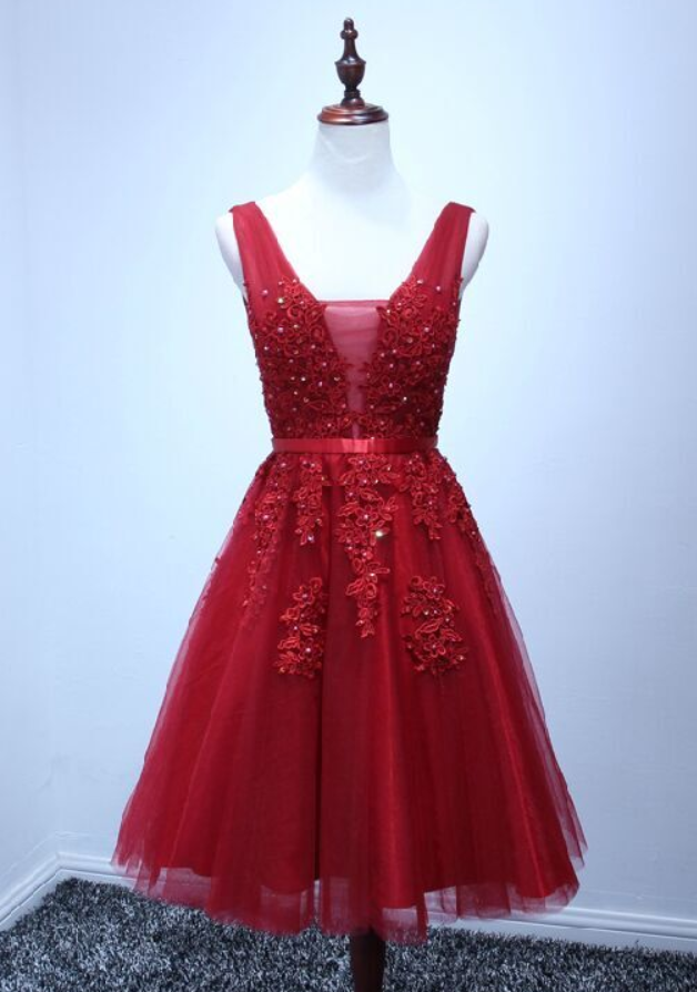 Homecoming Dress Short Red Homecoming Dress Short Applique Prom Dress Prom Dress Lace Party Prom Dress