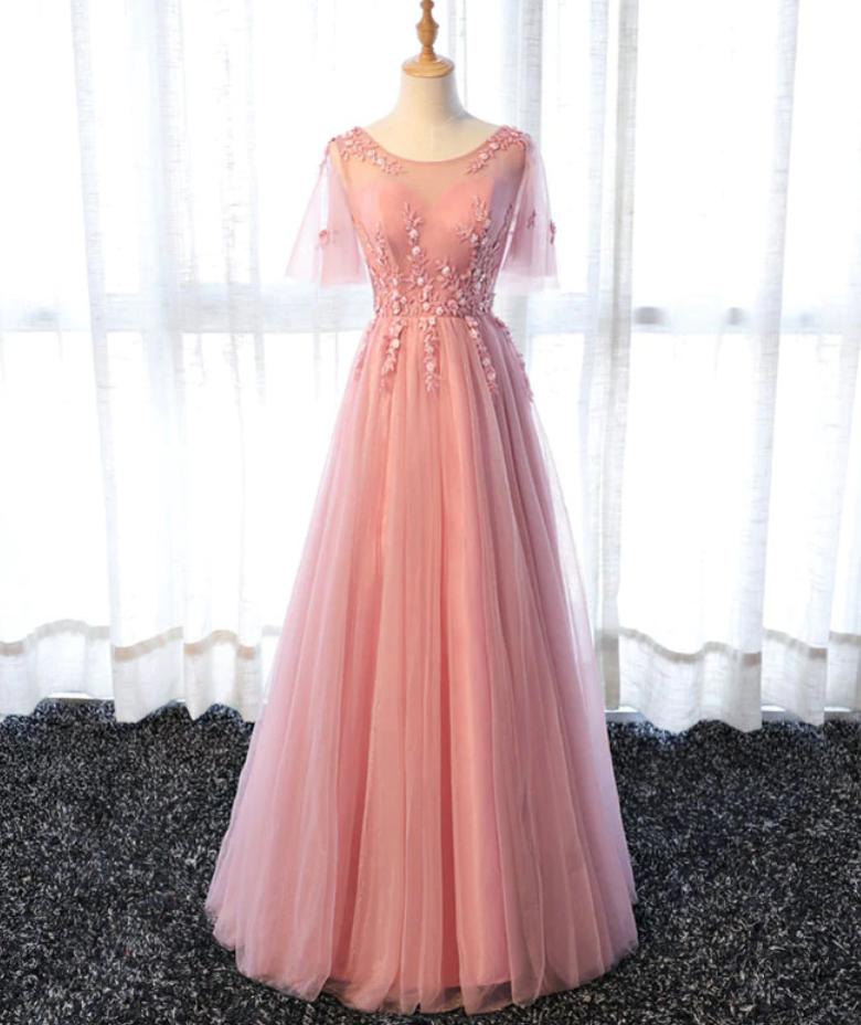 Prom Dresses,a Line Tulle Lace Long Prom Dress, Lace Evening Dress