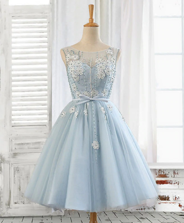 navy blue dress for baby girl Homecoming Dresses,cute A Line Lace Tulle Short Prom Dress, Homecoming Dress  on Luulla