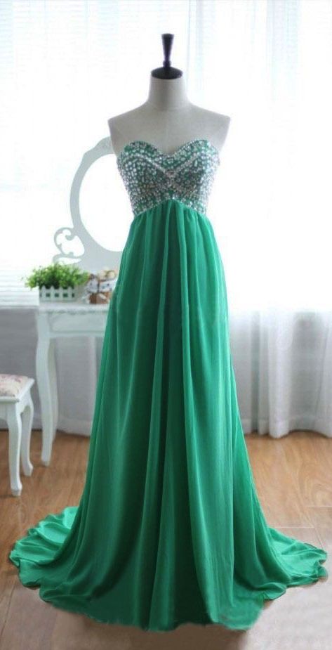 Green Prom Dresses,chiffon Evening Gowns,modest Formal Dresses,beaded Prom Dresses, Fashion Evening Gown, Evening Dress,beading Evening Gowns