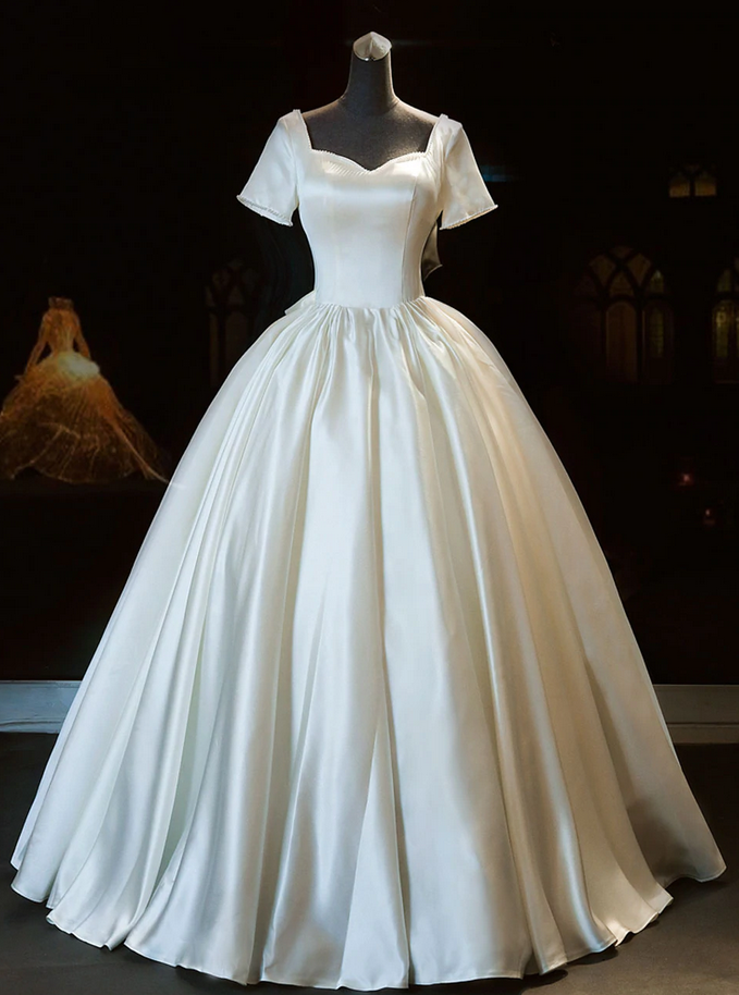 Wedding Dresses Sweetheart Satin Long Bridal Dress Wedding Dress