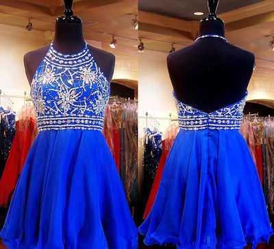 Homecoming Dress,sexy Backless Party Dress, Halter Short Prom Dress